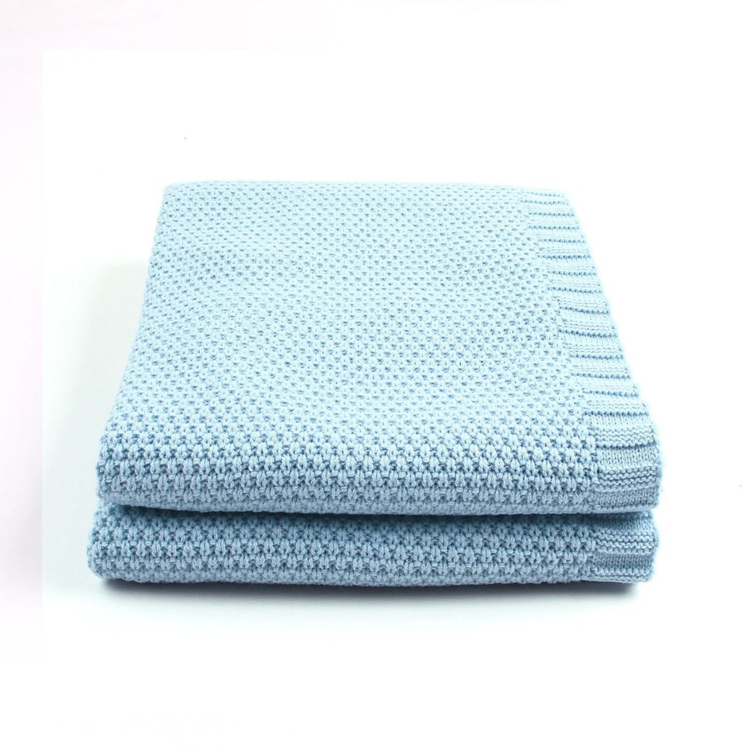 Personalised Knit Blanket - Sky Blue